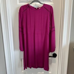 NWT Loft Fuchsia dress color bell sleeve 10